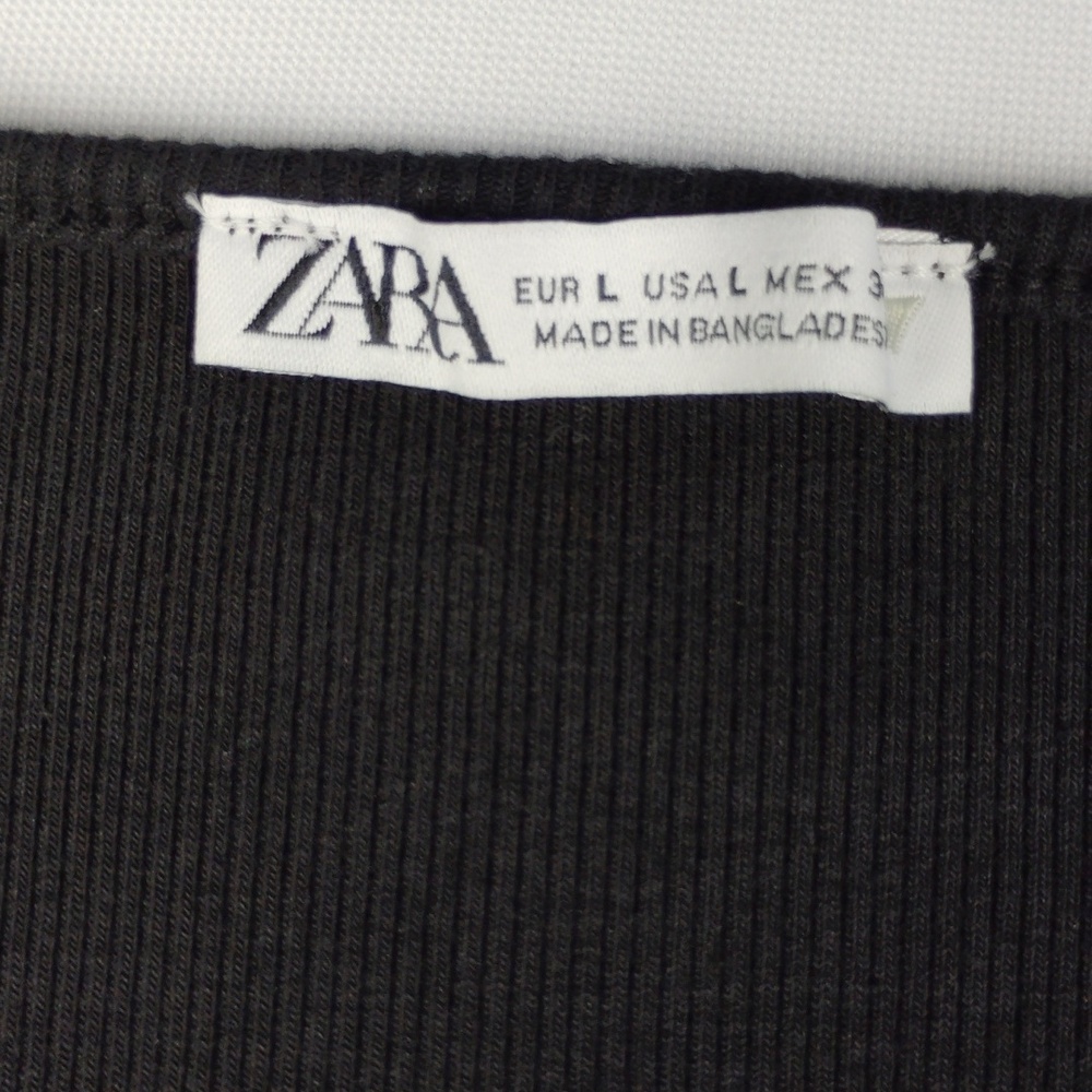 Zara Black Stretch Ruffled Sleeves Top. - Picture 14 of 14